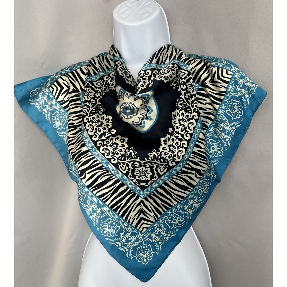 Women's Square‎ 20"x20" Scarf Zebra Multicolor Made In Italy